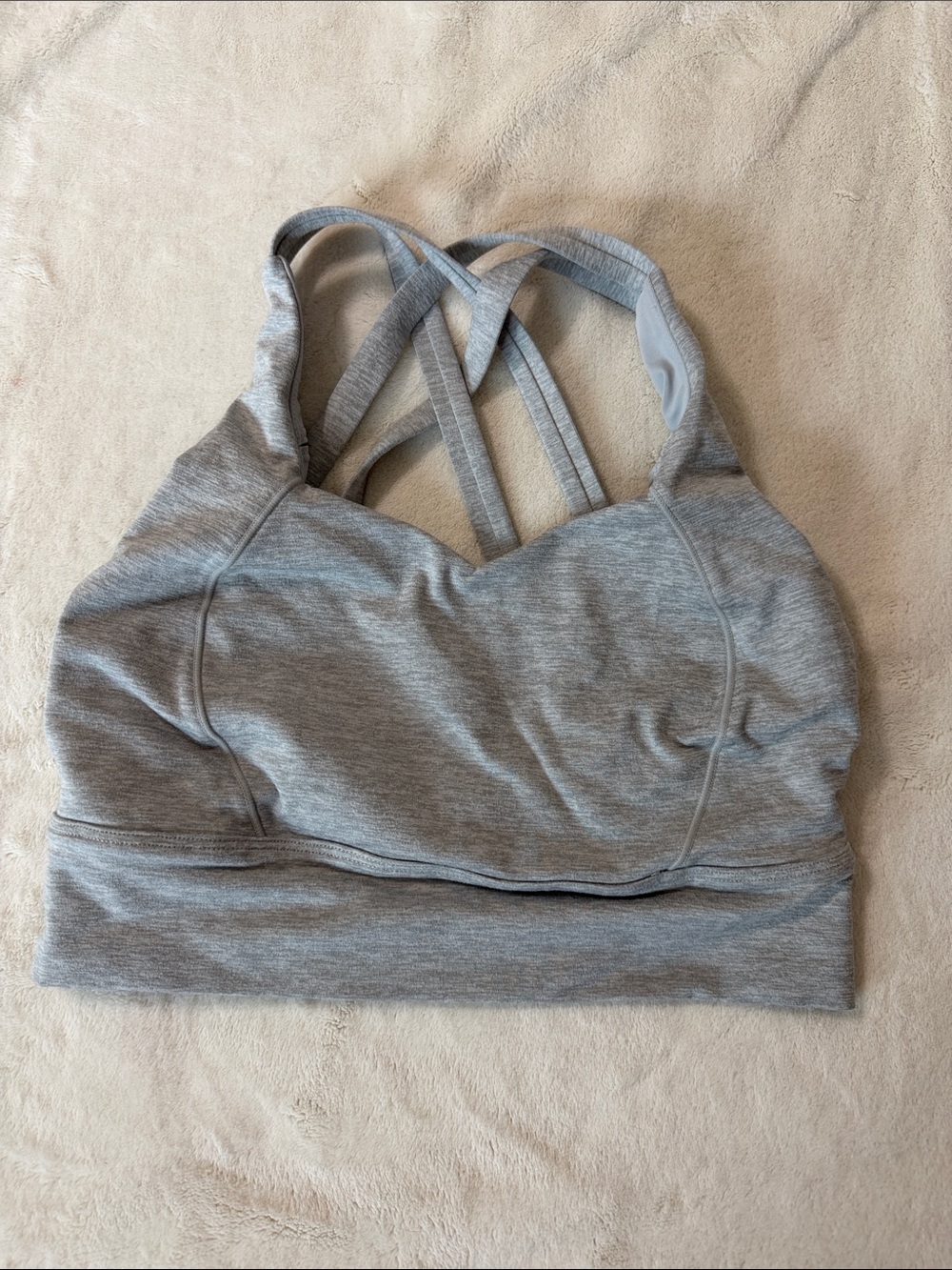 BuffBunny Light Grey Strappy Sports Bra